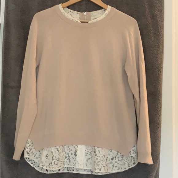 Joie dusty rose sweater with lace detail - Picture 1 of 7